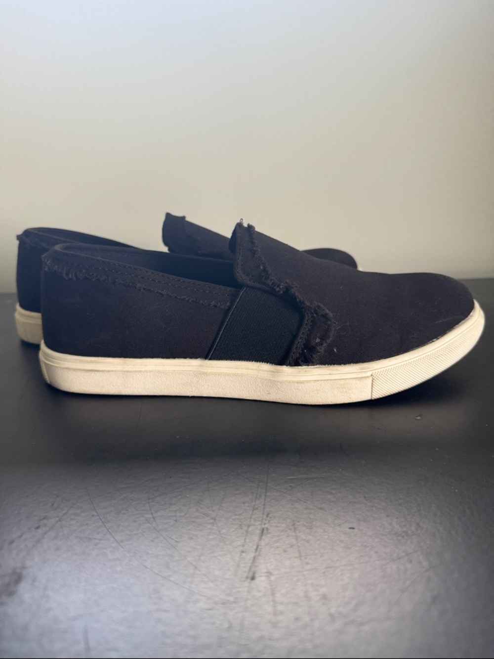 Slip-On Canvas Sneakers in Black